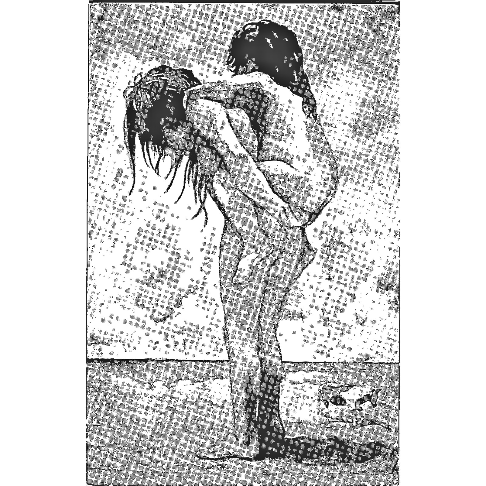 Postcard Joseph K. Beyer Artist Sister Holding Sister Back Watercolor 1981