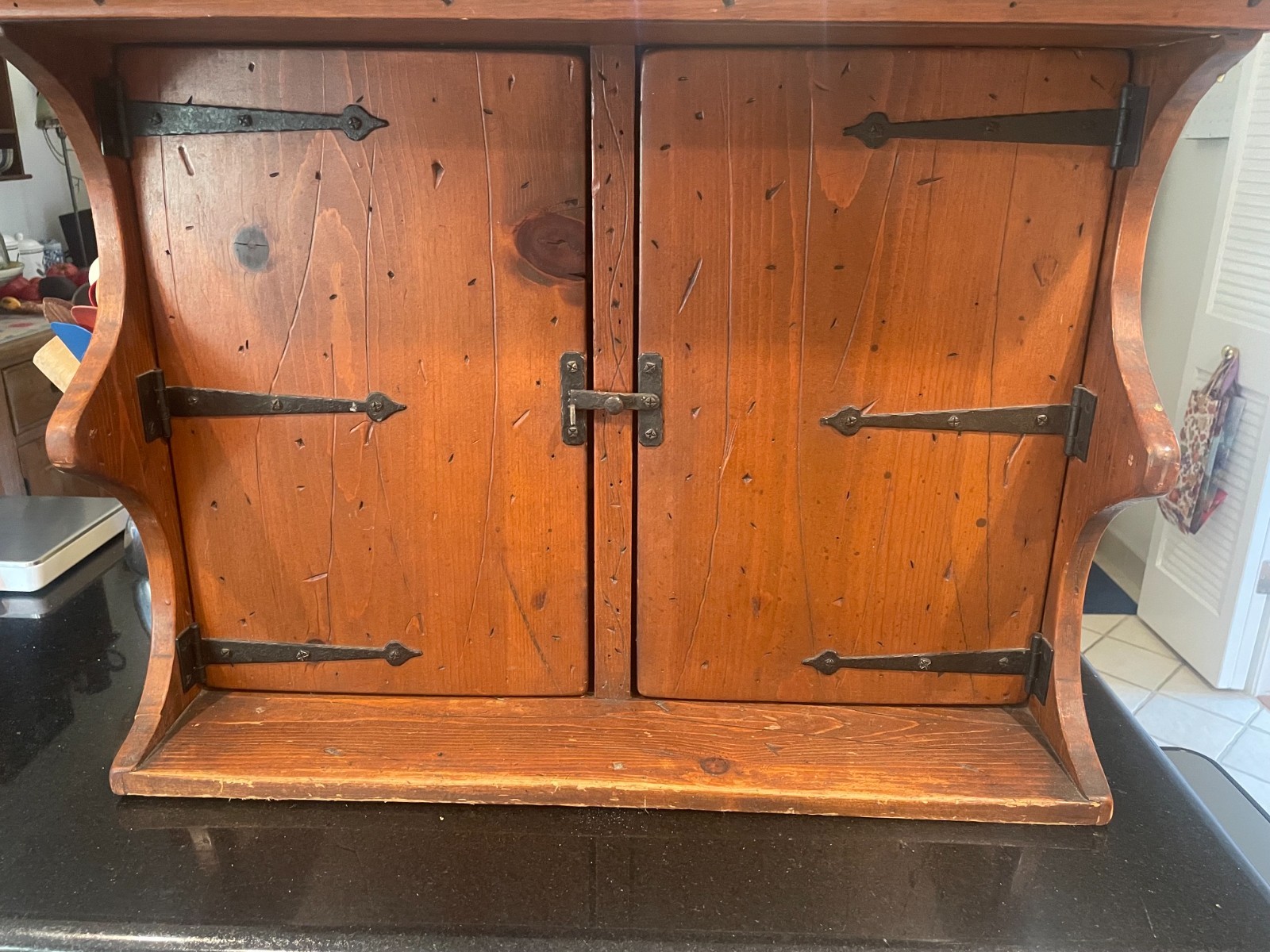 Vintage wood spice cabinet