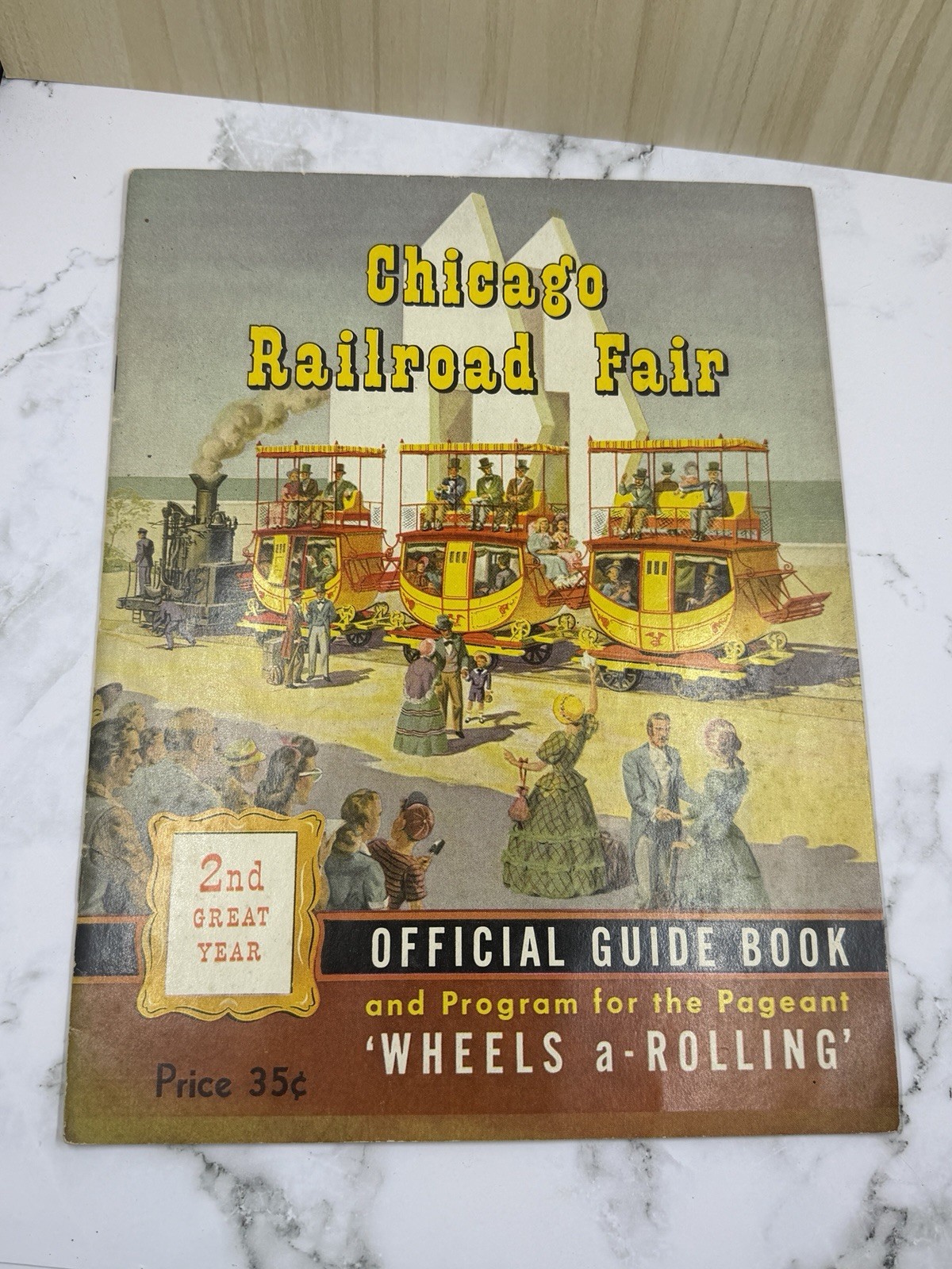 Vintage 1949 Chicago Railroad Fair Official Guide Book Program Wheels A-Rolling