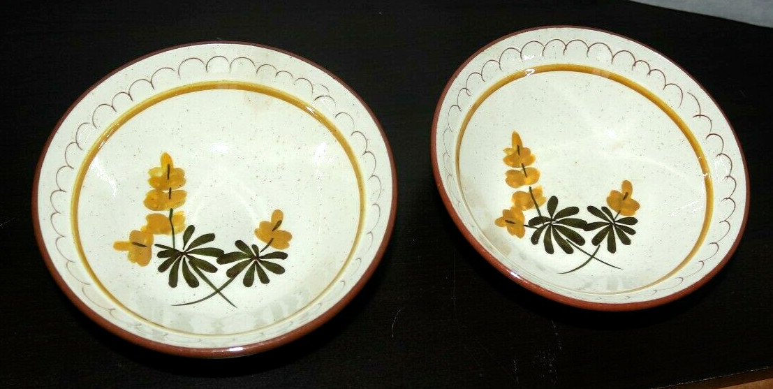 2 Stangl Pottery Golden Blossom Dessert Cup Bowl 5.5\ 2 Stangl Pottery Golden Blossom Dessert Cup Bowl 5.5\