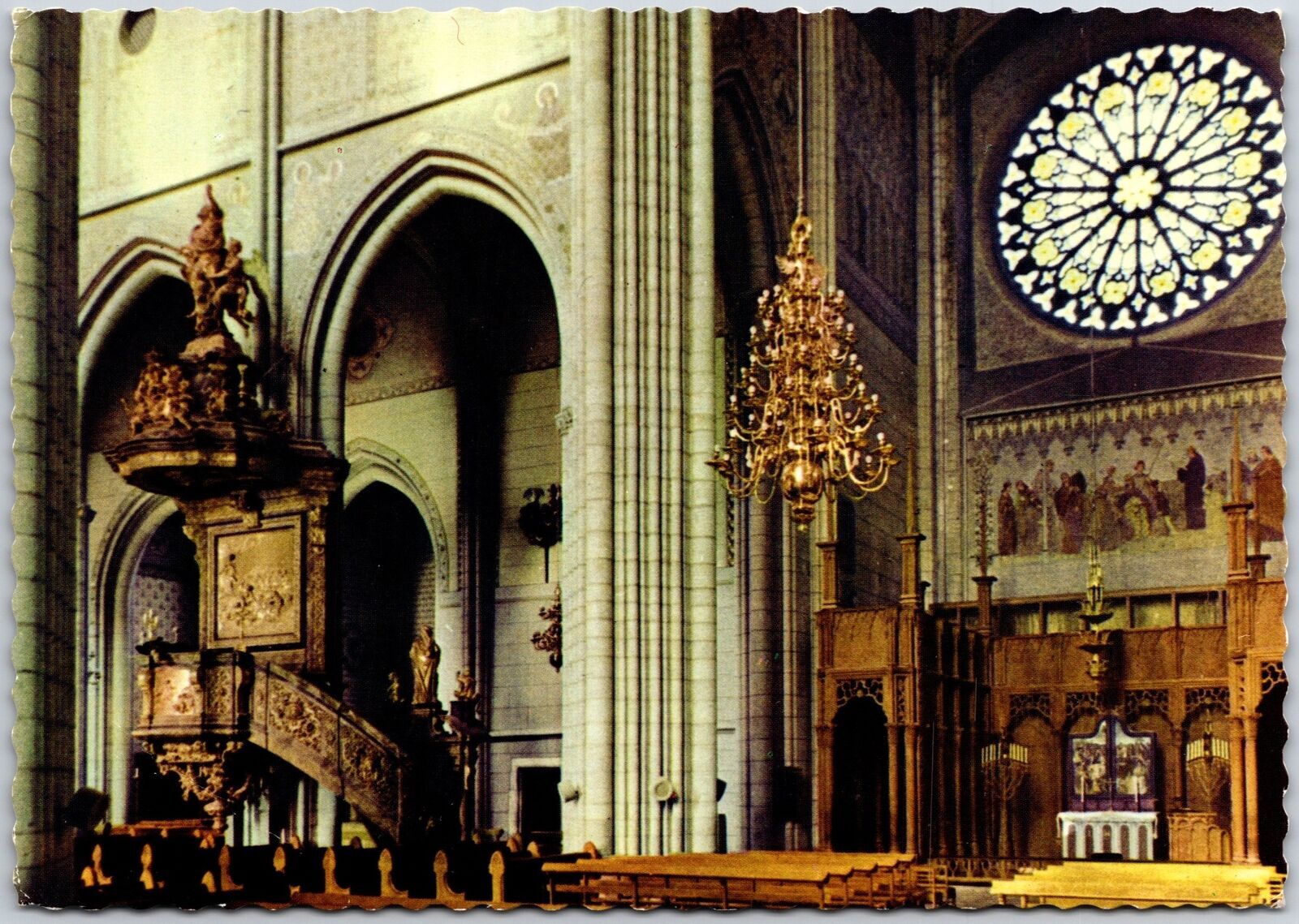 Uppsala Domkyrka Ansgars Kapell Och Predikstolen Sweden Postcard
