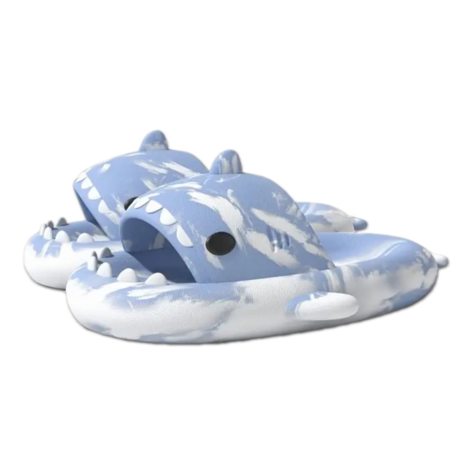 Allgala Shark Slides for Women & Men Camo Blue White Open Toe Cushioned Sandals Allgala Shark Slides for Women & Men Camo Blue White Open Toe Cushioned Sandals