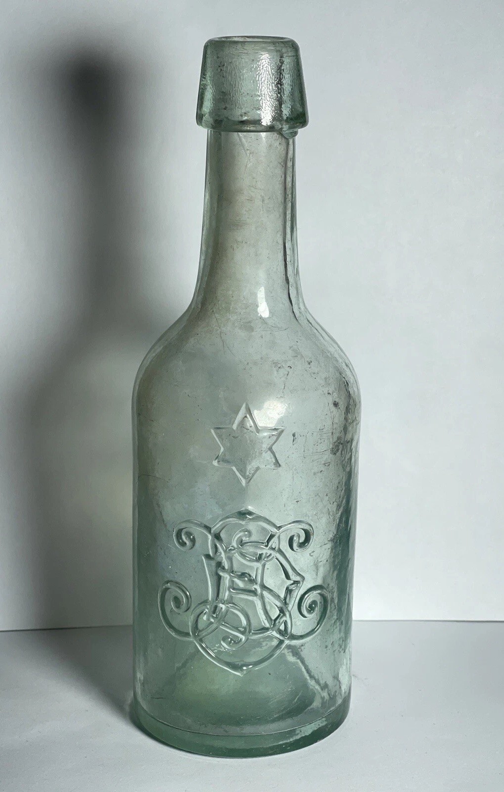 Antique Bottle with Star of David and Coat of Arms