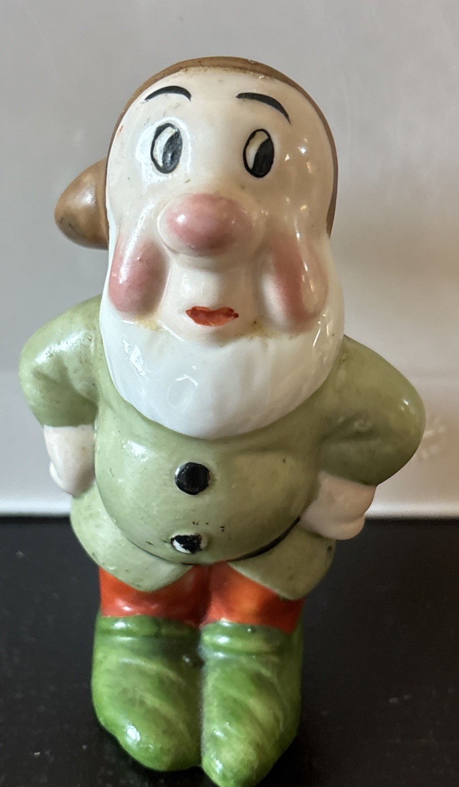 Vintage Walt Disney Sneezy Tooth Brush Holder Seven Dwarves Ceramic 1930s