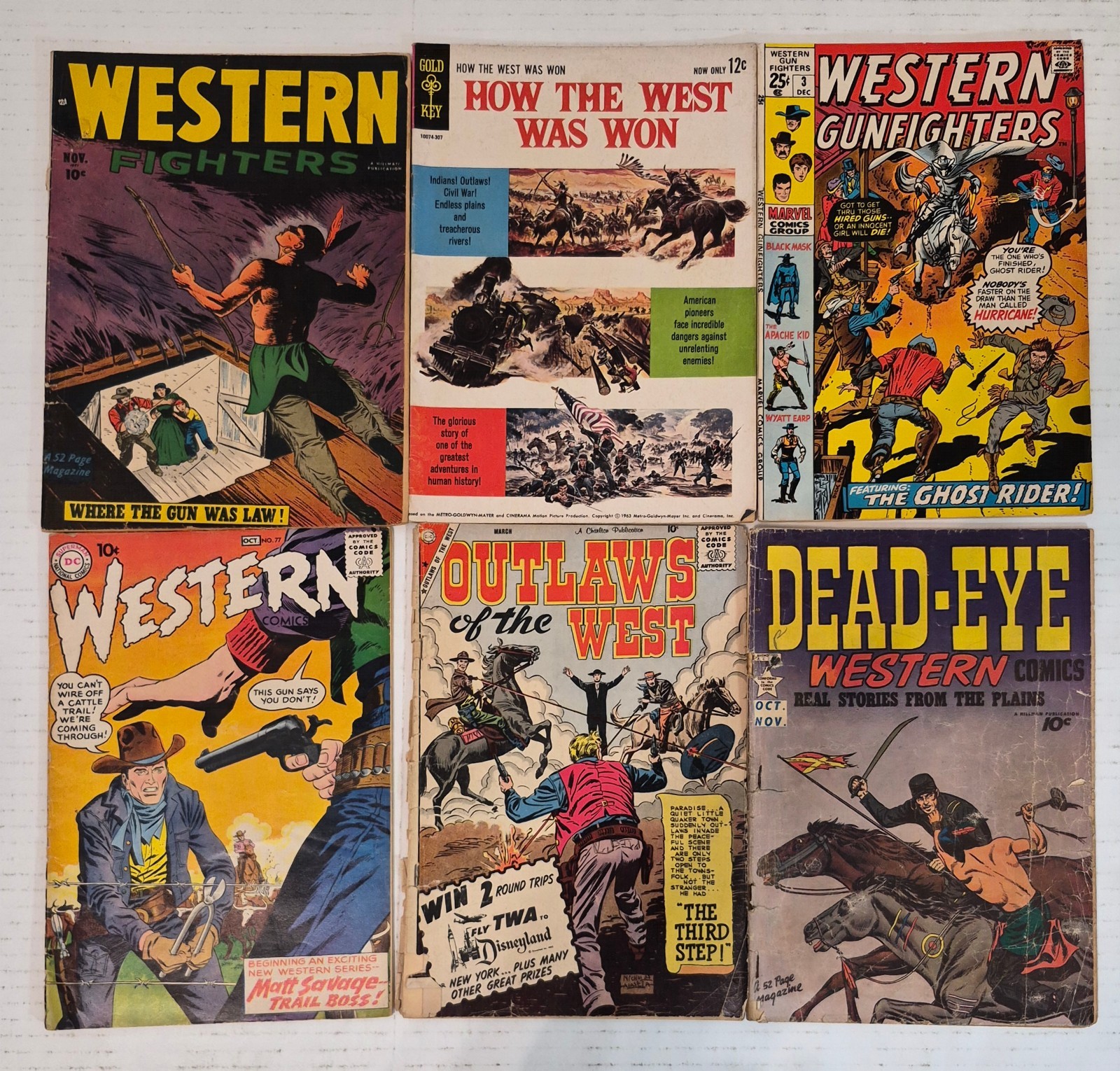 Western Comic Lot ☆6 FN- VG FIGHTERS, OUTLAWS 1949-70 Golden Silver Age Variety Western Comic Lot ☆6 FN- VG FIGHTERS, OUTLAWS 1949-70 Golden Silver Age Variety