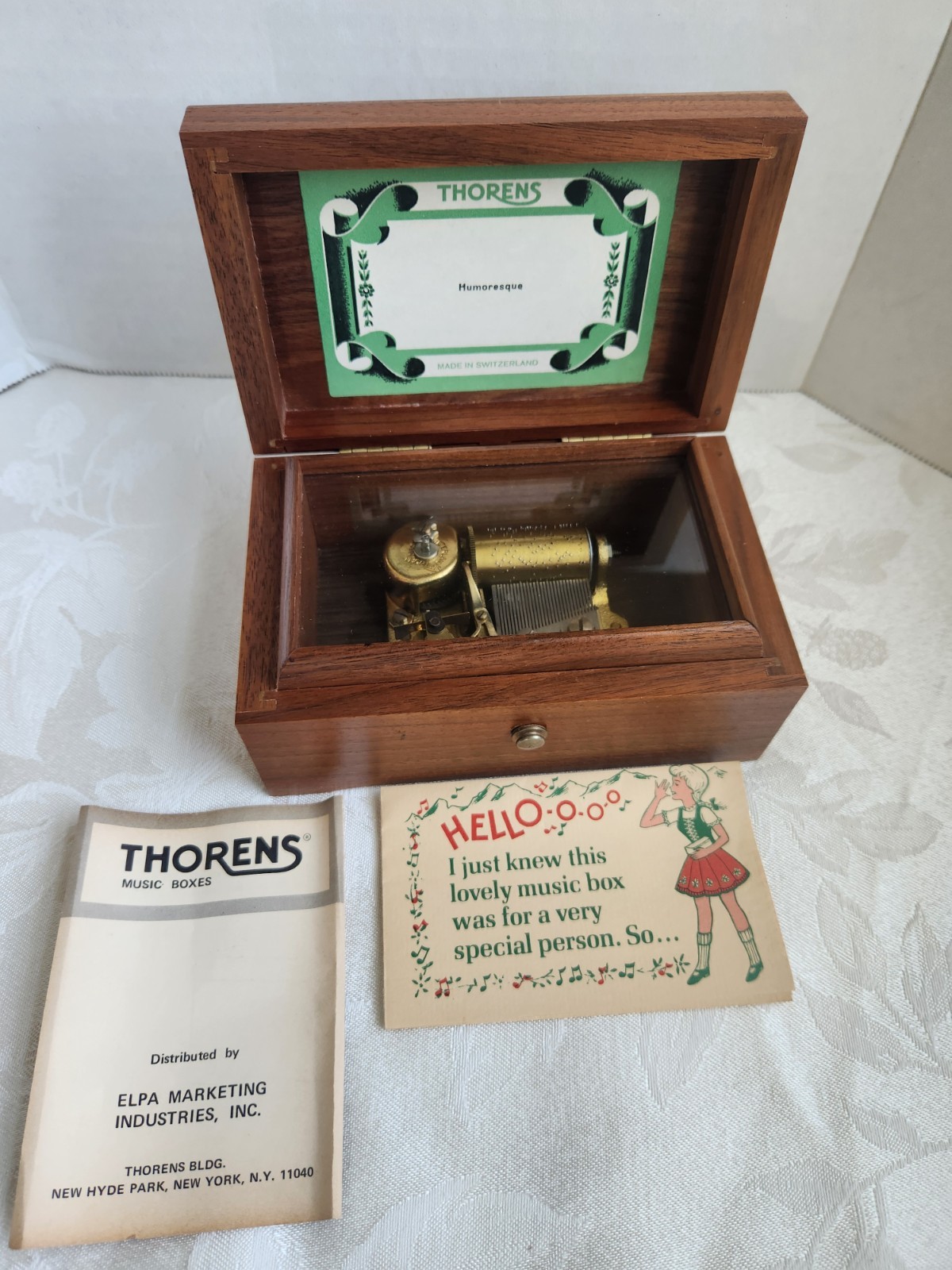 Vintage Thorens Swiss Cylinder Music Box plays \ Vintage Thorens Swiss Cylinder Music Box plays \