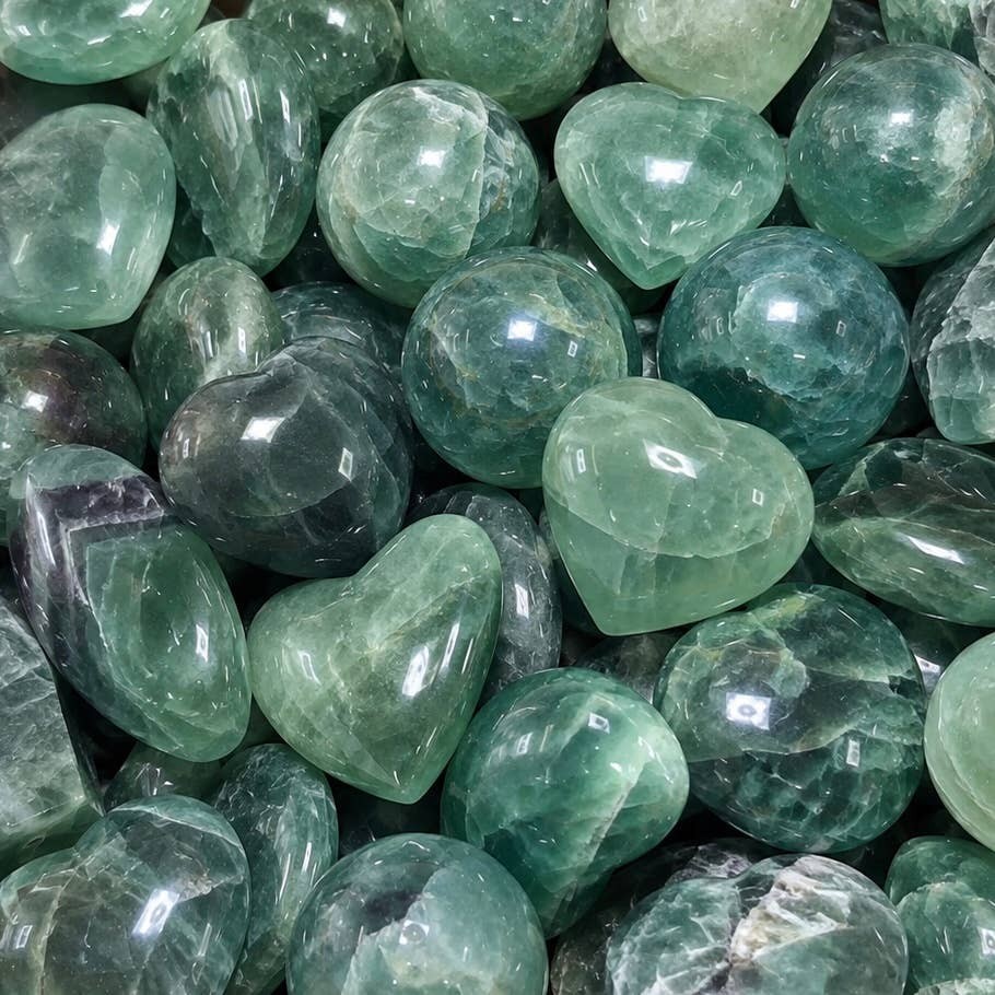 5 lb Green Fluorite Polished Crystal Assortment Mixed Lot 5 lb Green Fluorite Polished Crystal Assortment Mixed Lot