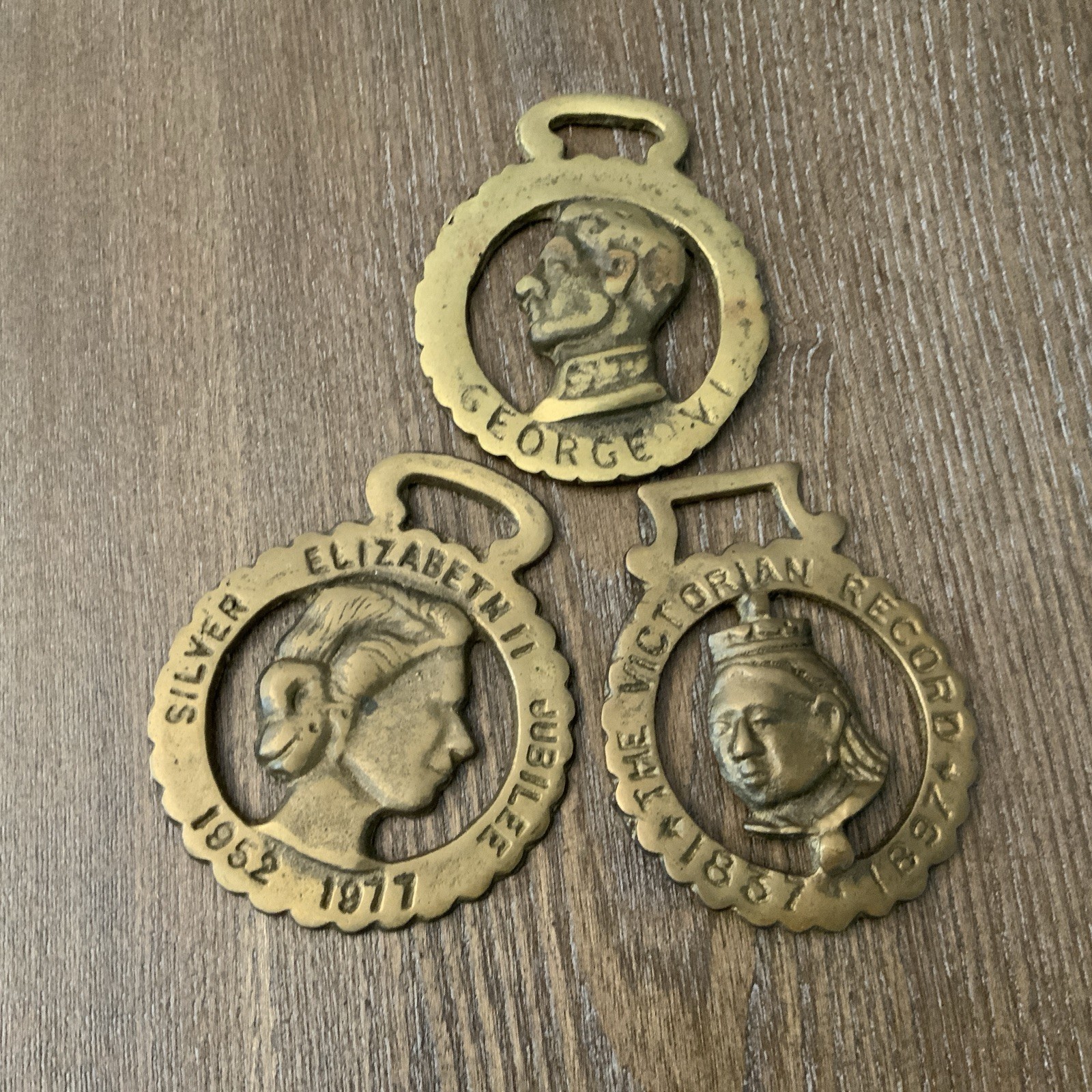 Vintage Royal  Horse Brass Medallion Set Of 3