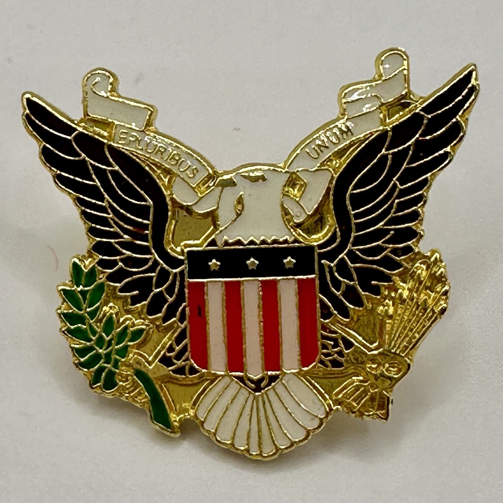 1” Gold American Eagle Enamel Pin Patriotic Seal Brooches