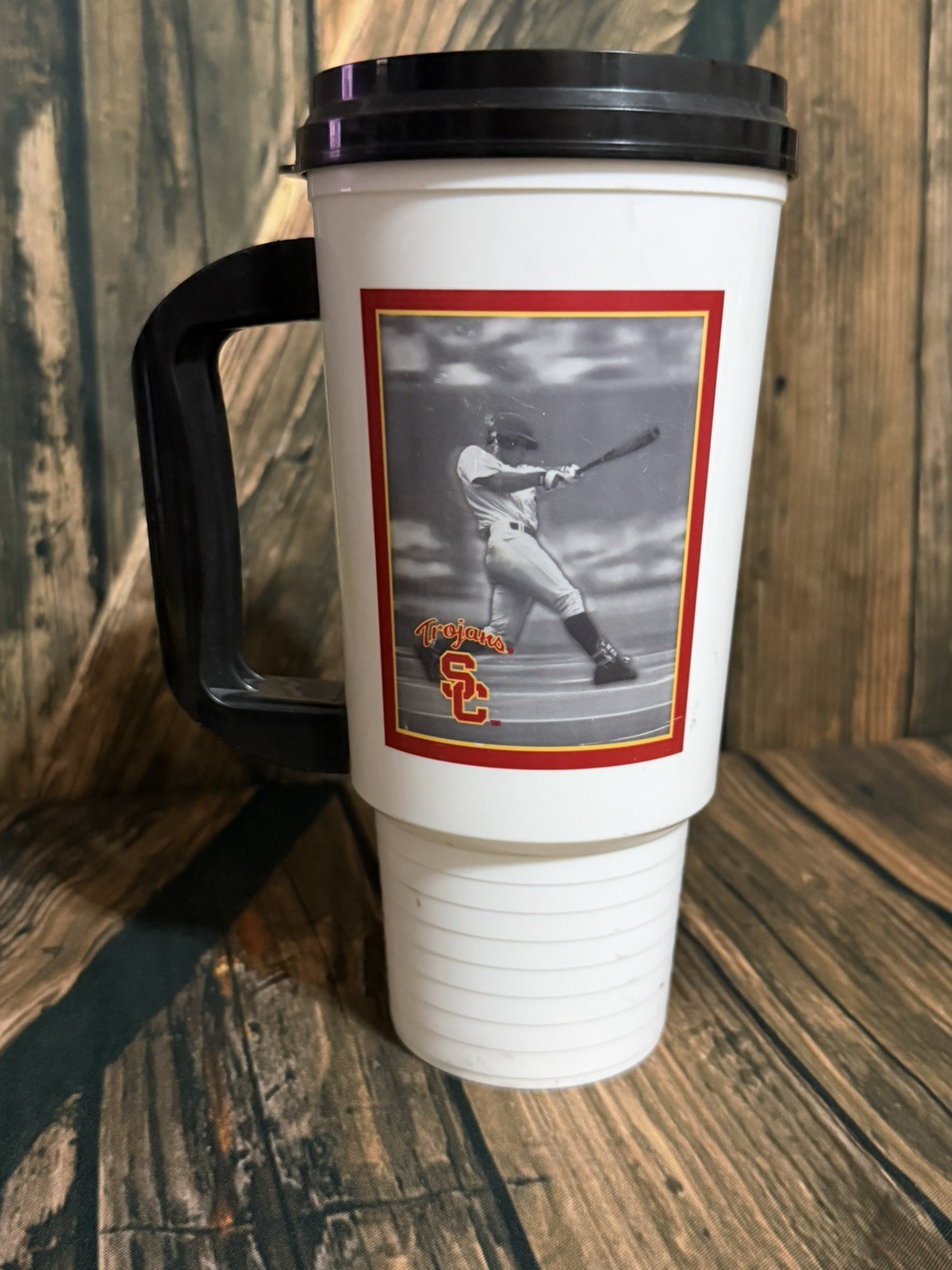 Vintage Marc Mc Gwire  USC Trojans Baseball Plastic Mug w straw 8.5