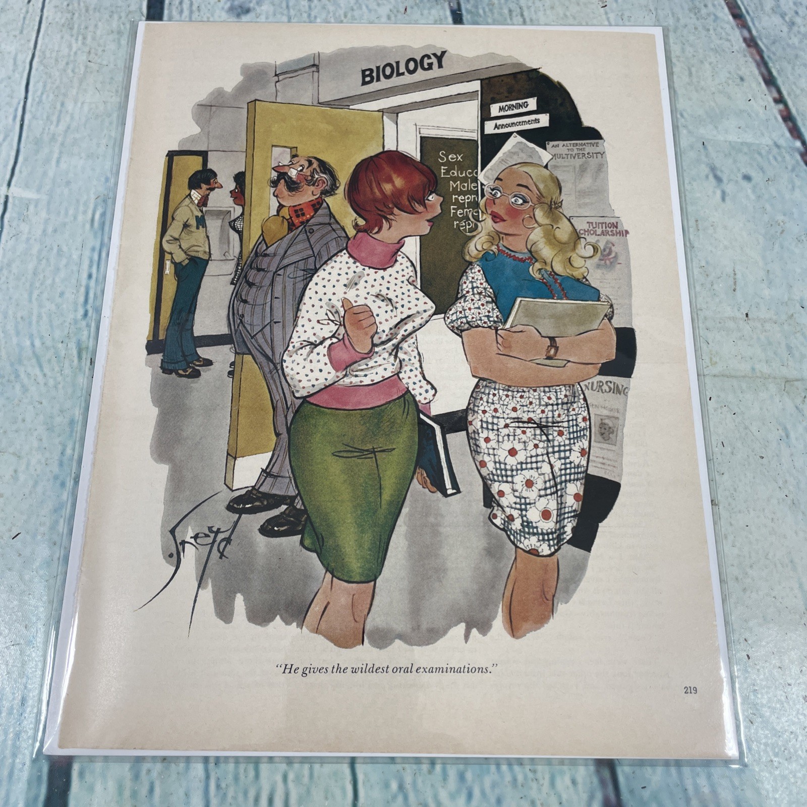 1973 Sexy Adult Cartoon Oral Exam Vintage Print Ad/Poster Pinup Art Magazine Pg