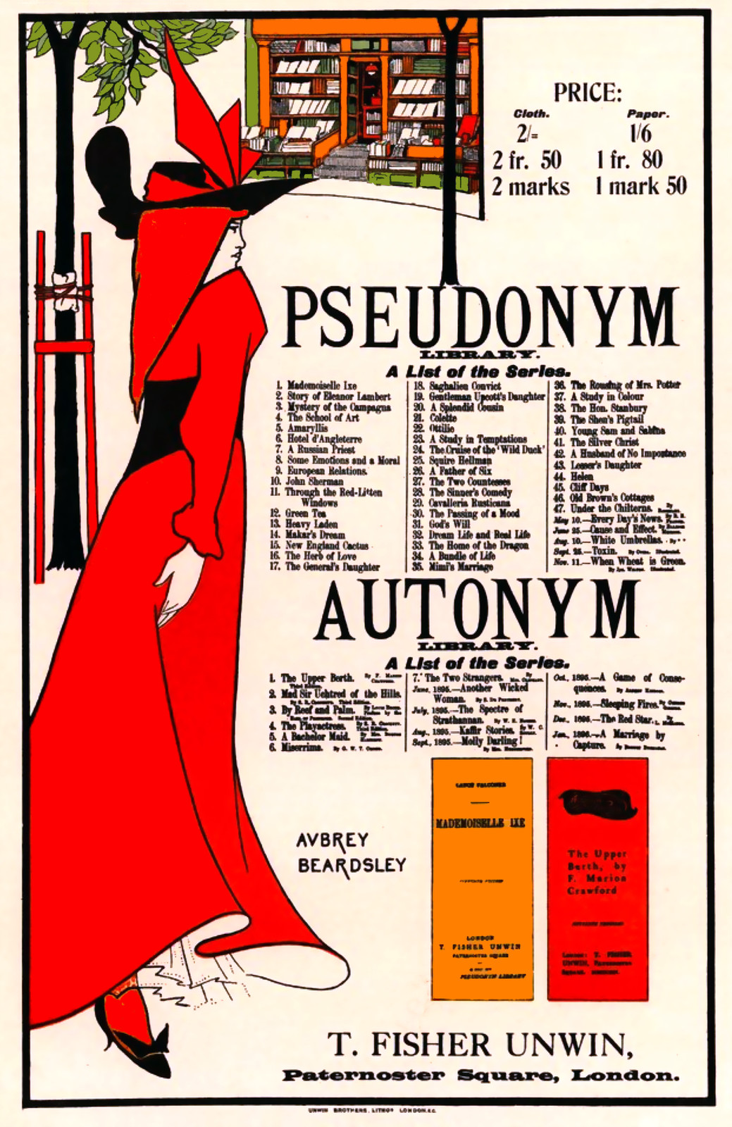 1930s Vintage Beardsley Poster - Pseudonym Library 24x36 Retro 🎨