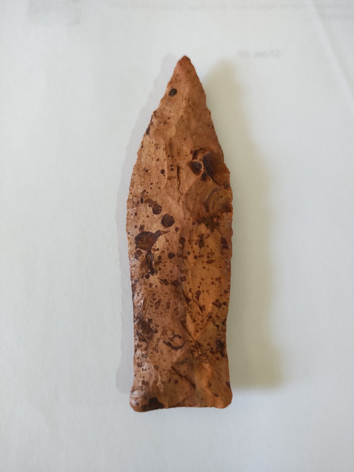 Fine Paleo Beaver Lake Point Good Pink Alabama Chert Mineral Deposits 3 1/8