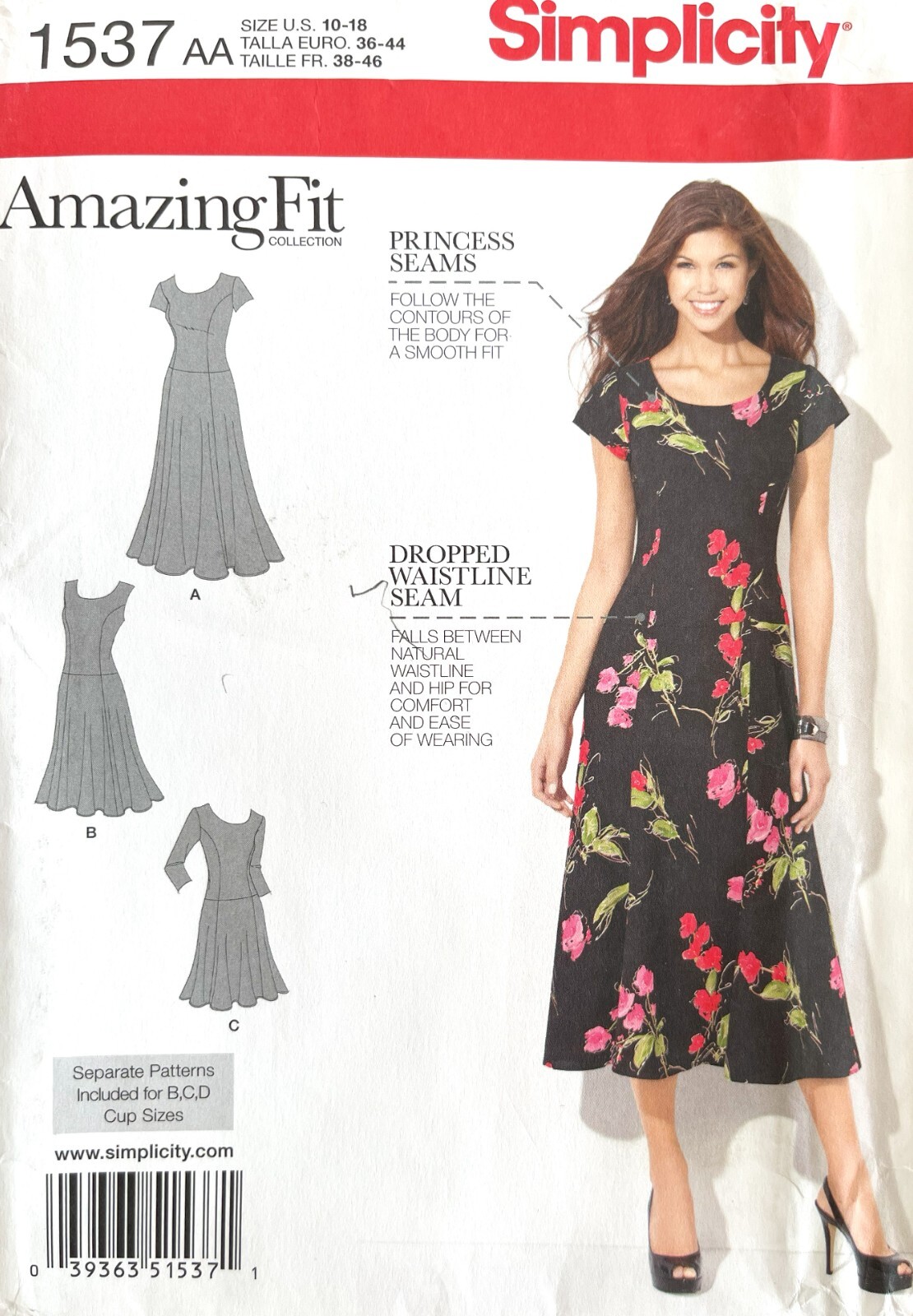 Simplicity Misses\' Dress Pattern 1537 Size 10-18 UNCUT