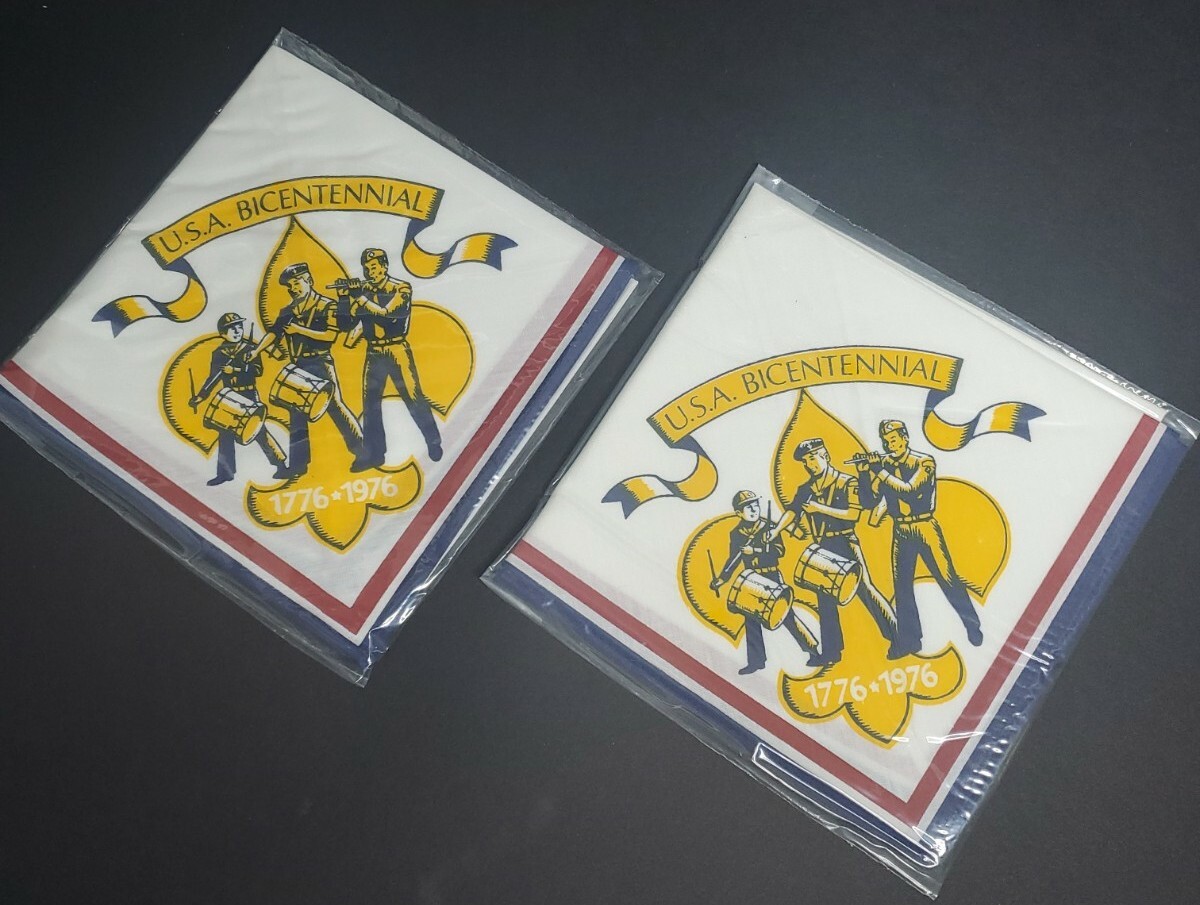 NOS  2x BSA Bicentennial Neckerchief Boy & Cub Scouts USA 1776-1976 America USA
