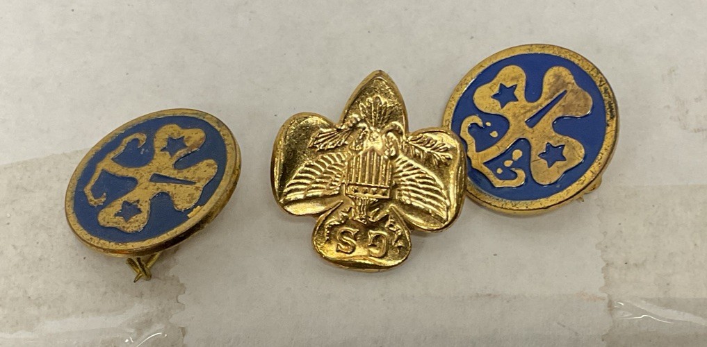 Vintage Girl Scout Gold-Tone Lapel Pins
