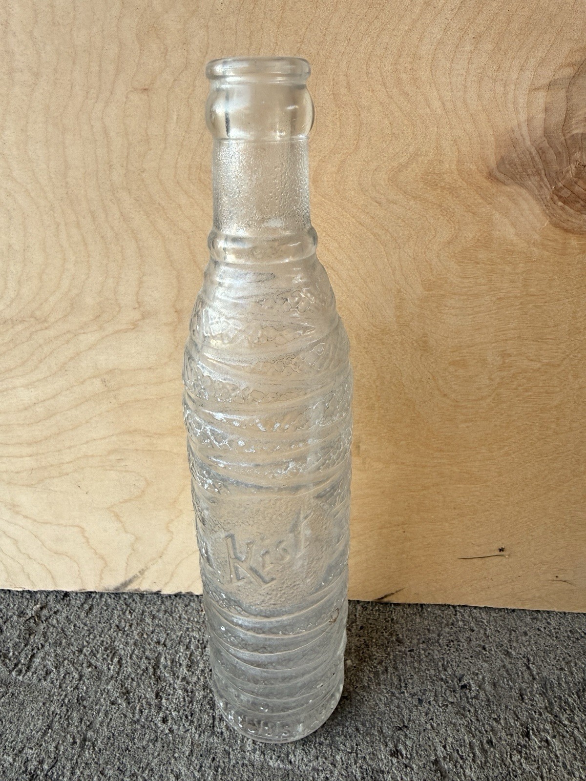 Vintage Clear KIST Soda Bottle IDAHO Bottling Co Embossed Swirl RARE Pat 1927