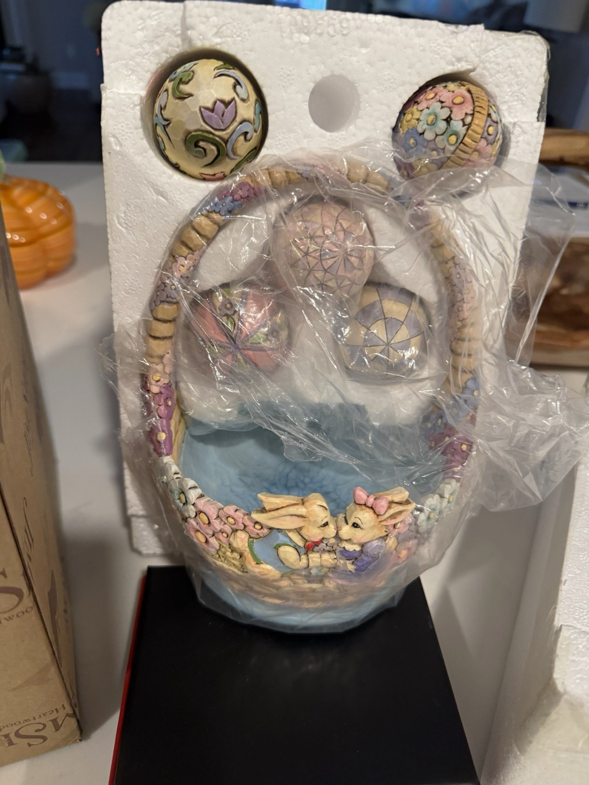 Jim Shore Heartwood Creek Handmade Bunny Easter Basket Figurine 2010