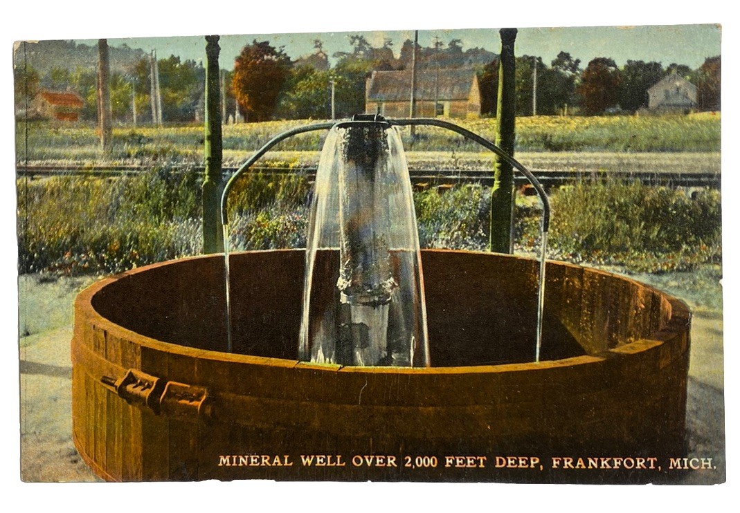 Mineral Well 2,000 ft Deep ~ Frankfort Michigan MI ~ Antique 1910s Postcard Mineral Well 2,000 ft Deep ~ Frankfort Michigan MI ~ Antique 1910s Postcard