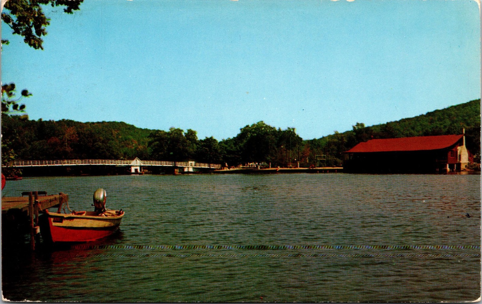 Niper Studio Postcard Cranberry Lake Club House & White Bridge Sussex NJ 1954