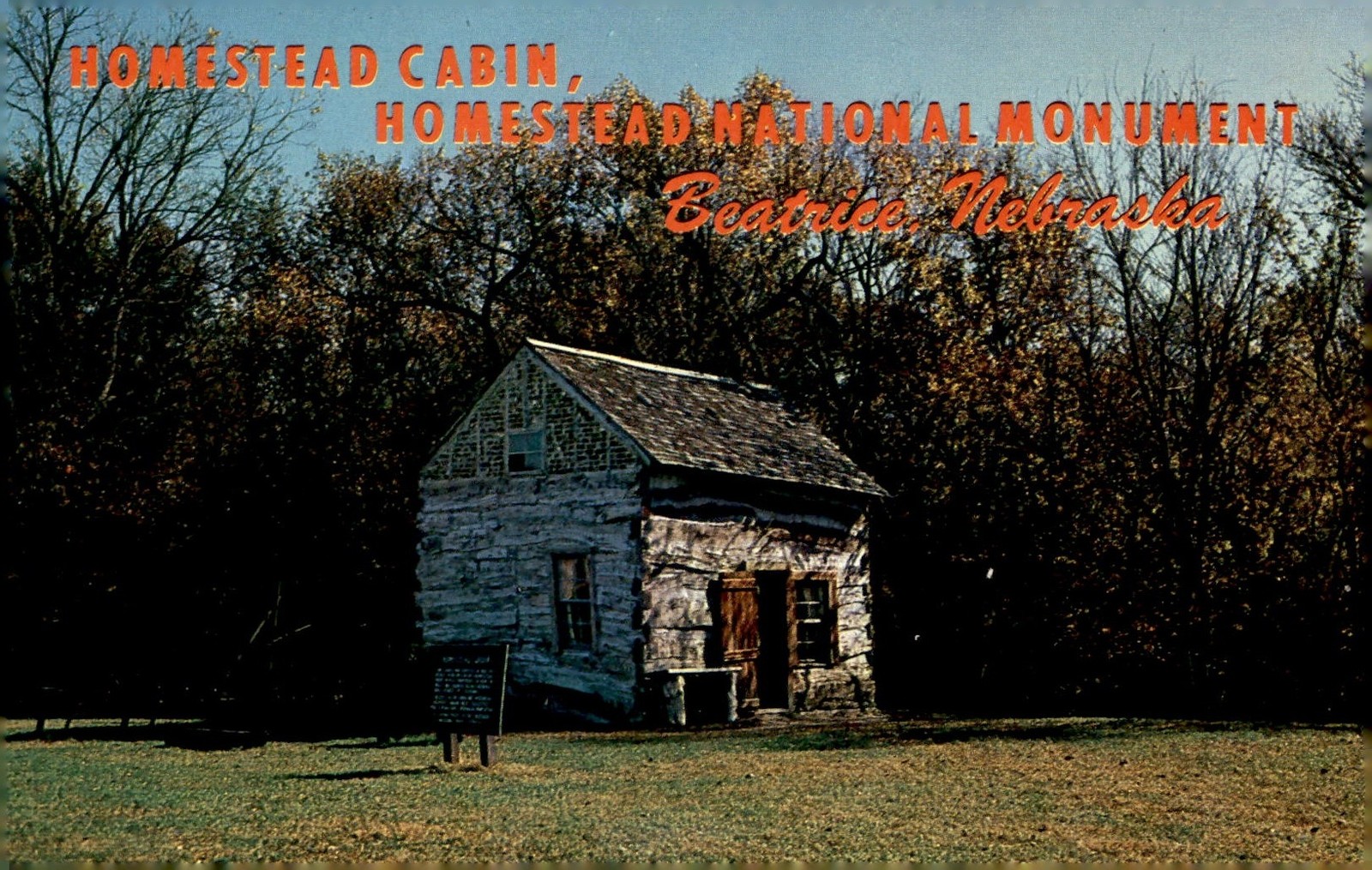 Homestead Cabin, Homestead National Monument, 1867 Postcard