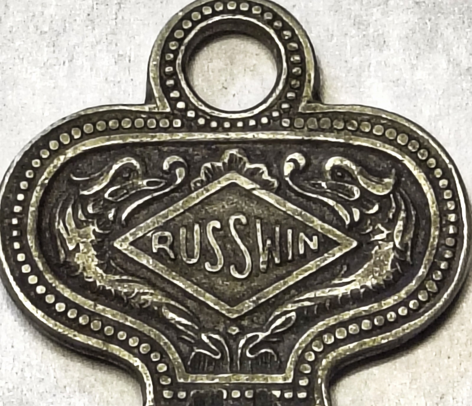Gorgeous Antique Russwin Brass Double Dragon Ornate Lock Key #746114 NICE PATINA Gorgeous Antique Russwin Brass Double Dragon Ornate Lock Key #746114 NICE PATINA