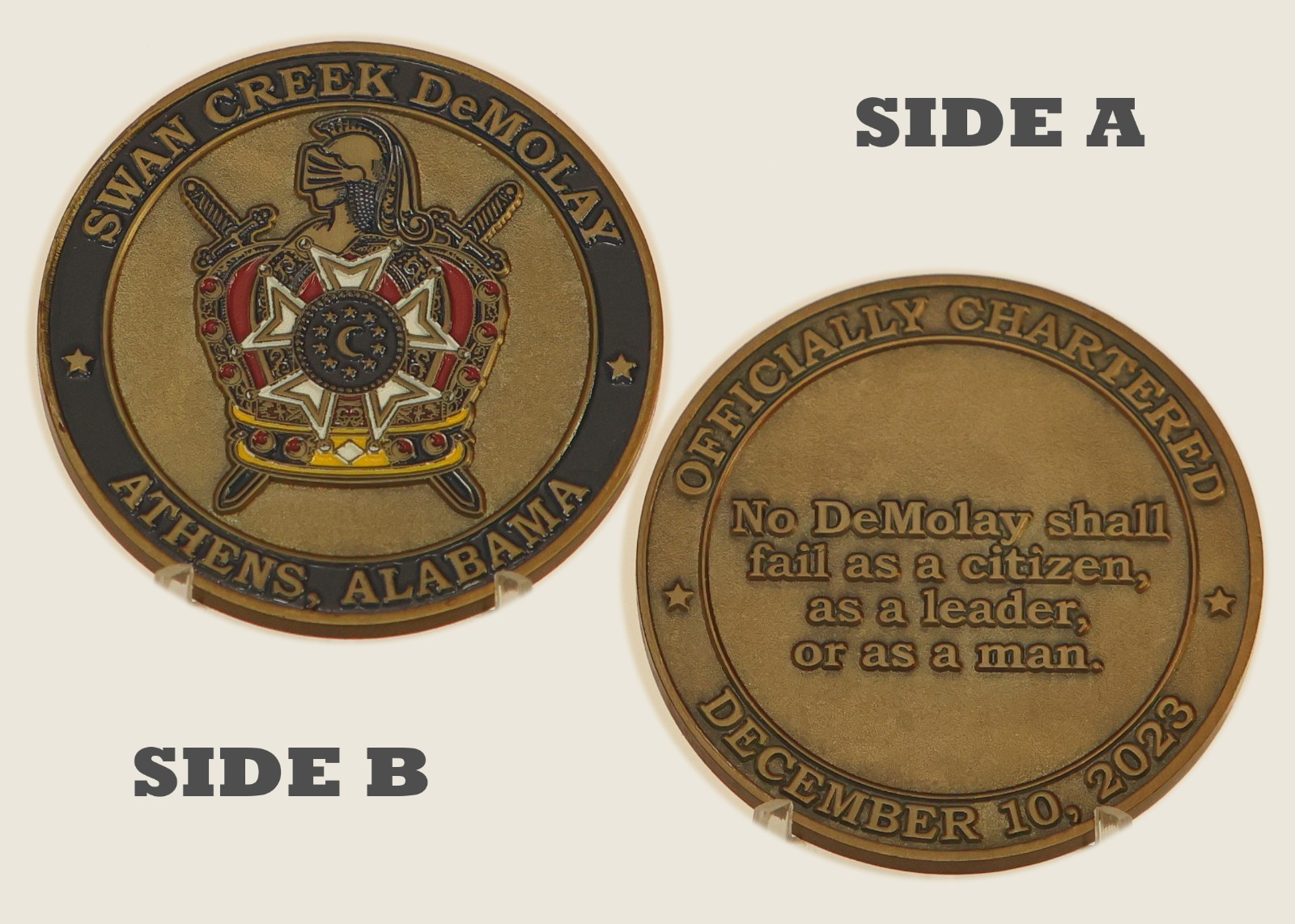 Swan Creek DeMolay Athens Alabama 2023 Challenge Coin  1#23