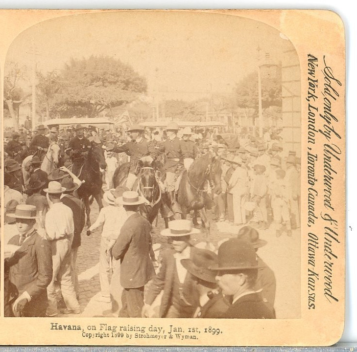 SPANISH AMERICAN WAR, Havana On Flag Raising Day, Jan 1, 1899-Stereoview E103 SPANISH AMERICAN WAR, Havana On Flag Raising Day, Jan 1, 1899-Stereoview E103