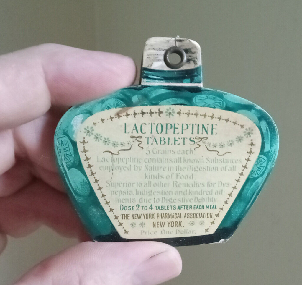 LACTOPEPTINE TABLETS FOR INDIGESTION BOTTLE SHAPE 1890s ADVERTISING PEN WIPE