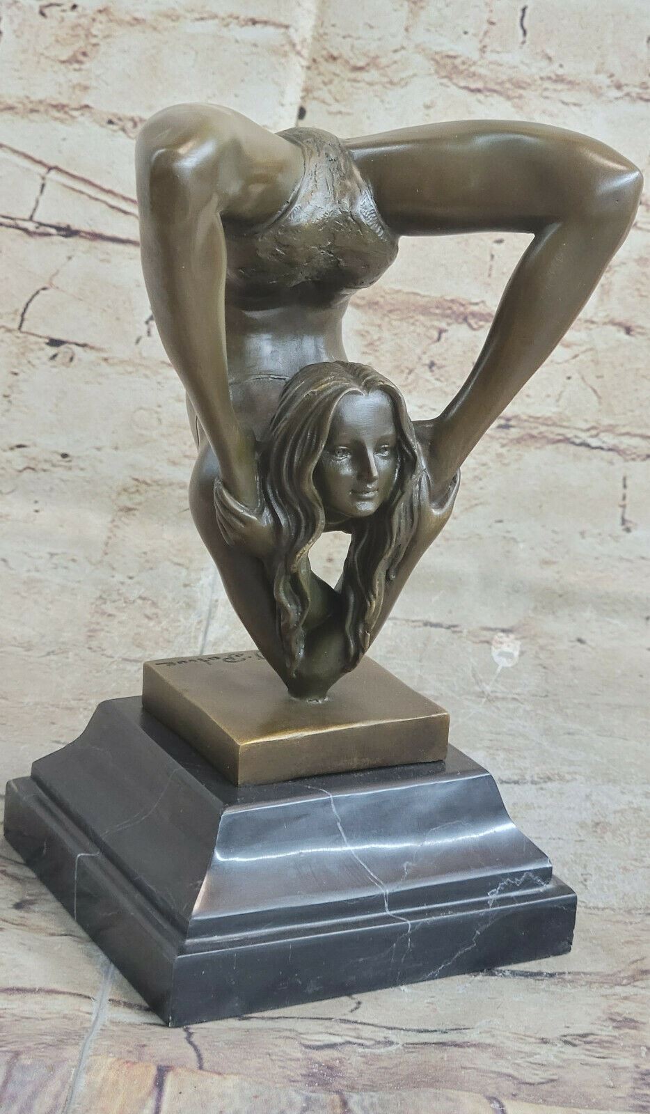 Abstract Modern Art Yoga Exercise  Statue Figurine Bronze Sculpture  by Pat SALE