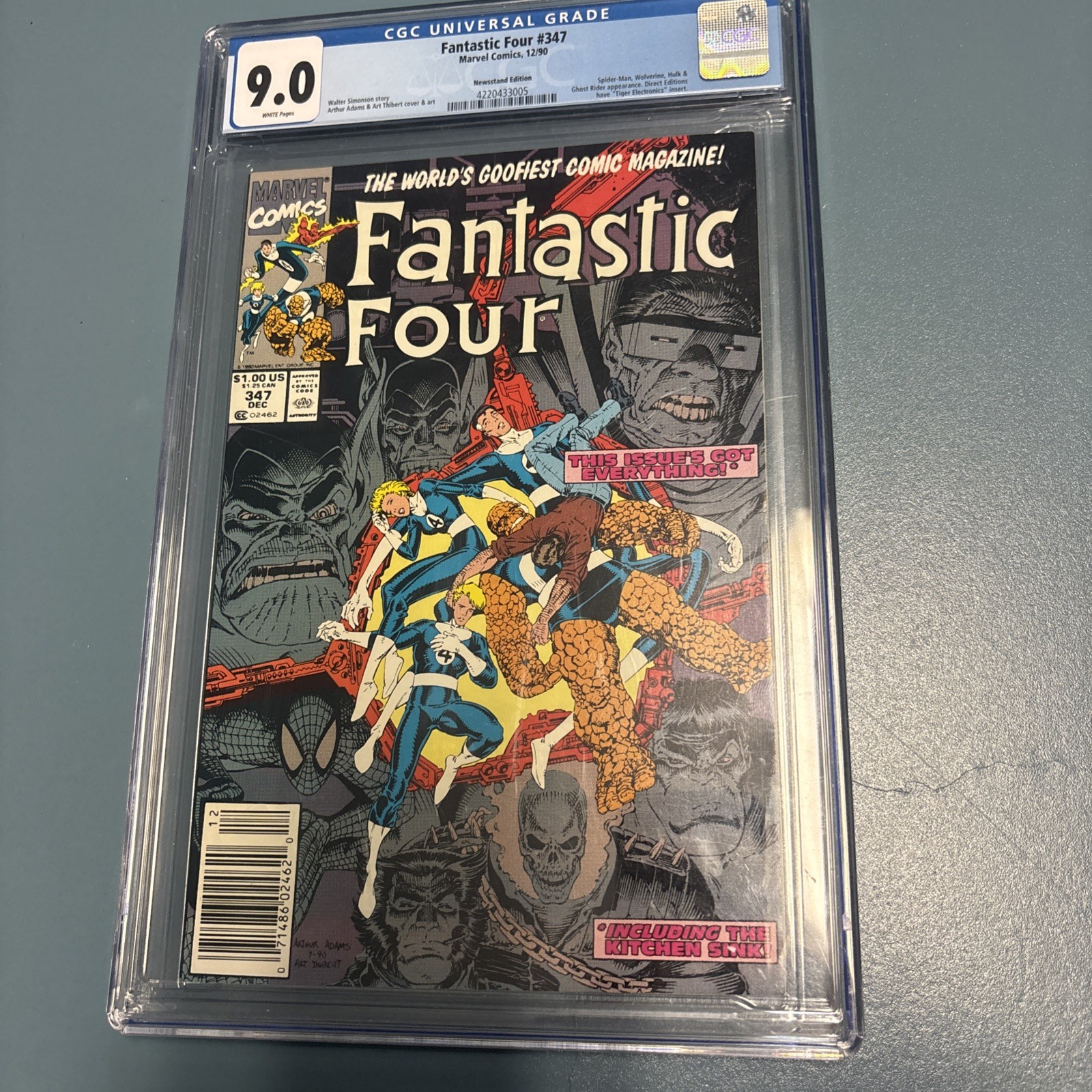 Fantastic Four #347 Marvel Comics 1990 CGC 9.0 Newsstand White Pages Simonson