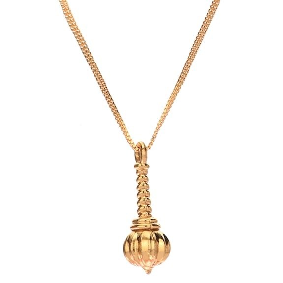 Gold Plated Gada Pendant With Chain For Men & Women Daily Wear Jewelry