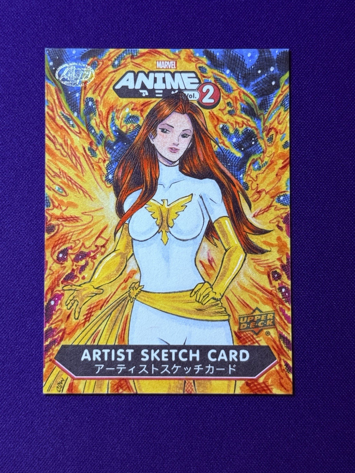 2023 UD Marvel Anime Vol 2 X-Men Phoenix 1/1 AP Sketch Card Chris Willdig