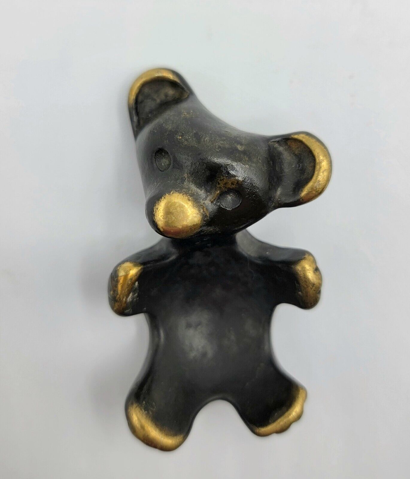 Vintage Walter Bosse Black Brass Bear Gum Saver Ring Earring Holder MCM