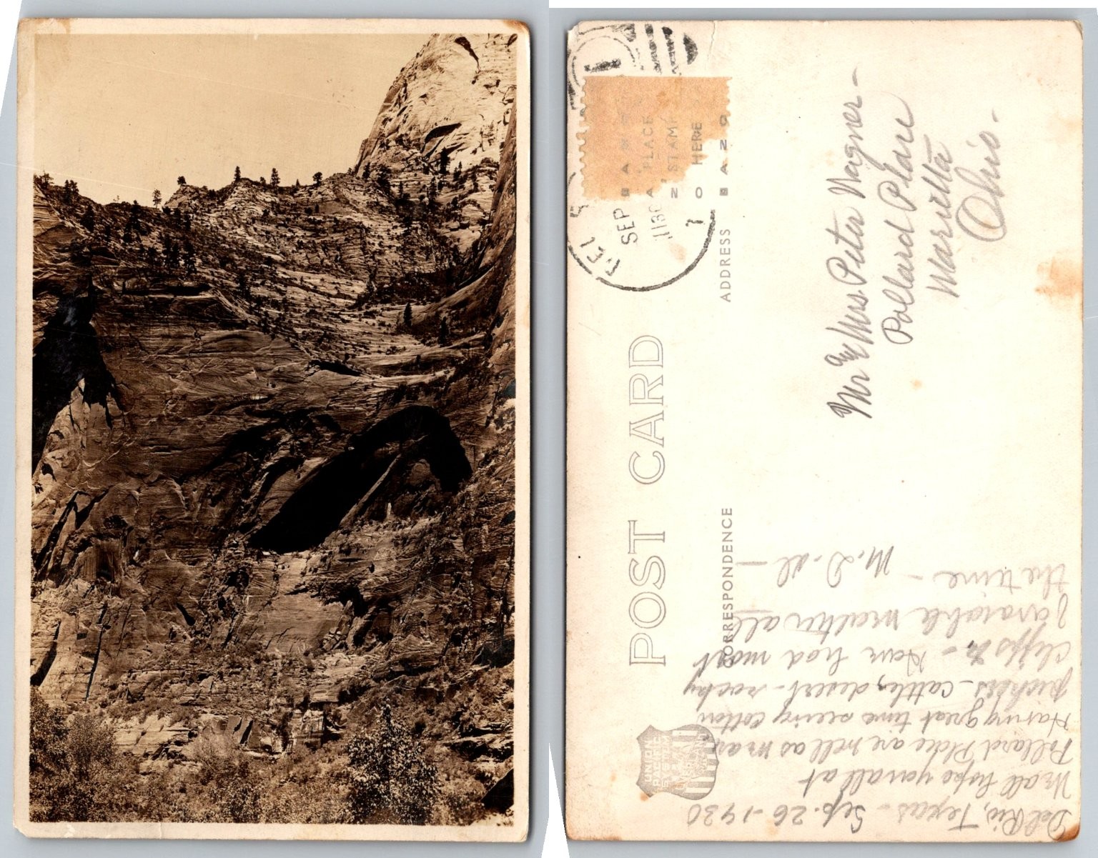 Del Rio Texas Canyon Real Photo Postcard 1930 Posted Rocky Landscape Ohio Del Rio Texas Canyon Real Photo Postcard 1930 Posted Rocky Landscape Ohio