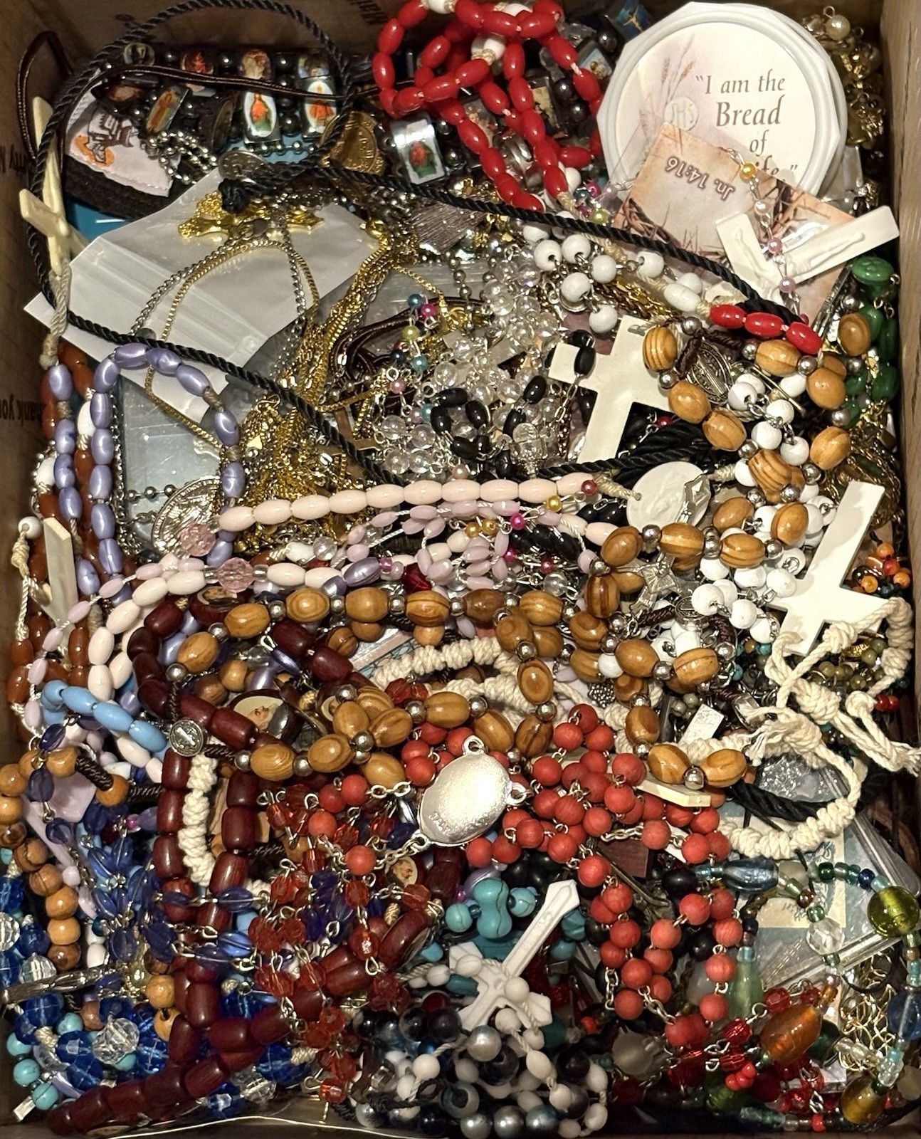 VTG To Modern 6.8 LB Religious Accessory Jewelry Rosary Lot Medium Flat Rate Box
