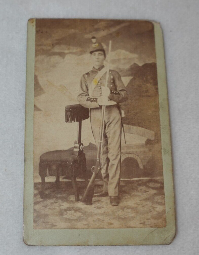 Antique Civil War Era Original Photo Young Soldier Rifle Possibly From Florida