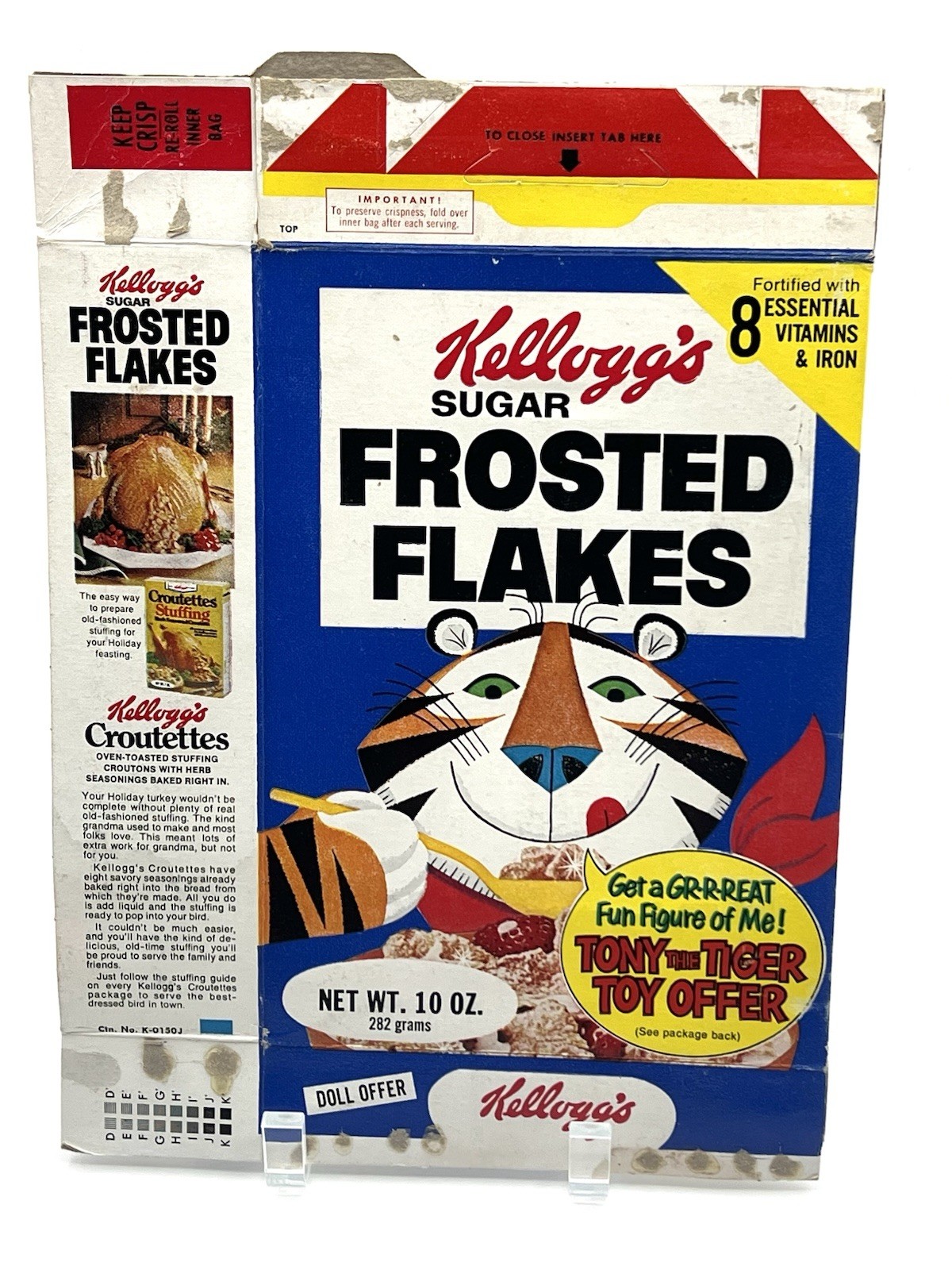 1975  Kellogg’s Sugar Frosted Flakes cereal box- Tony the Tiger 7 ½ Vinyl Figure