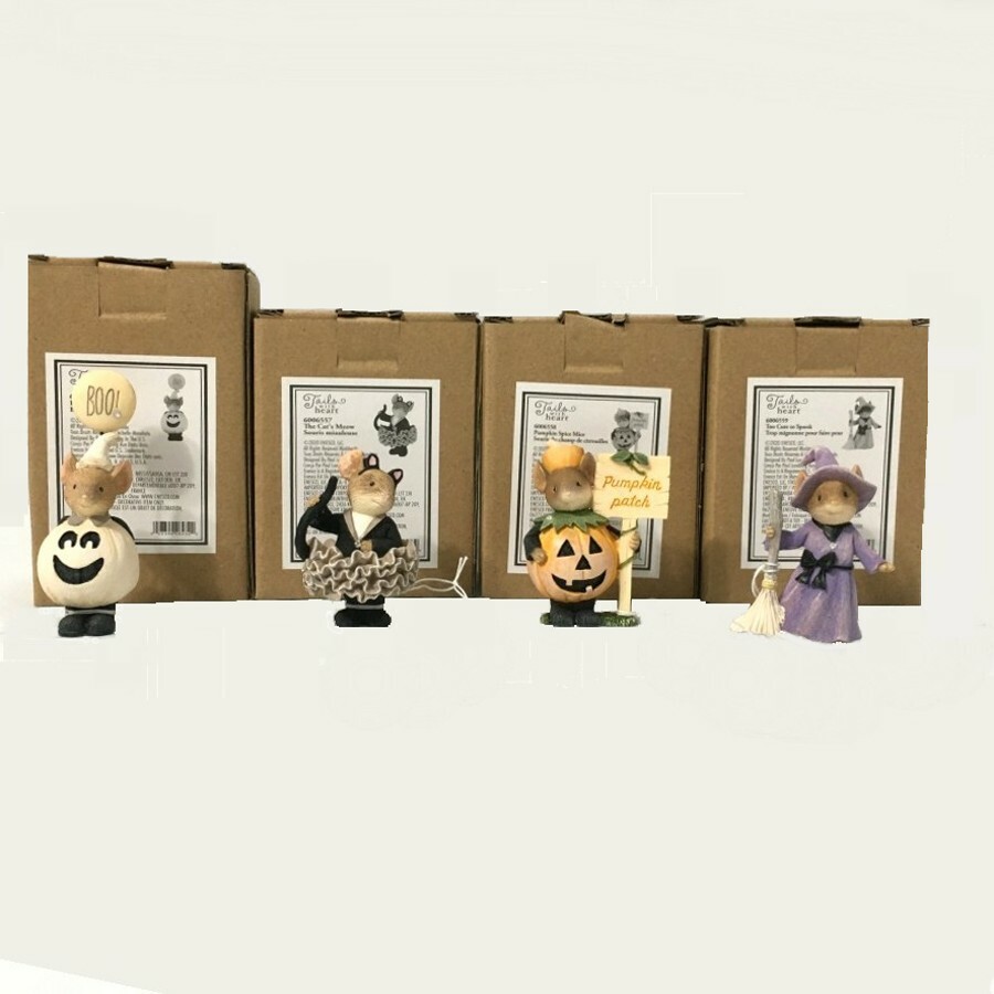 Tails With Heart™ 2020 HALLOWEEN MICE 4pc Resin Figurine Set, NEW, Enesco