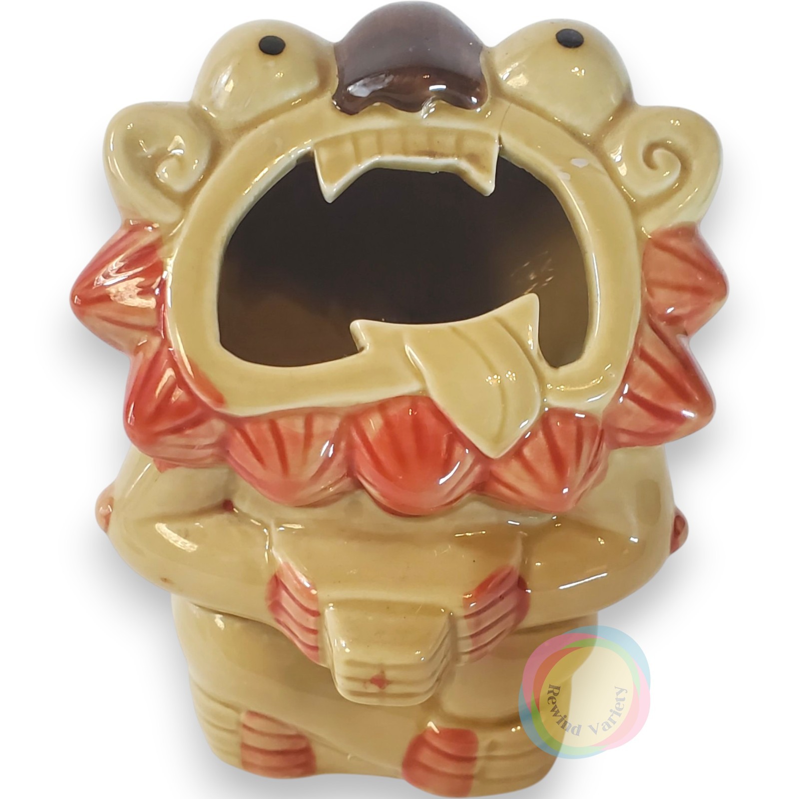 Vintage Sams Restaurant Okinawa Japan Shisa Lion Tiki Mug Showa Ceramic Barware