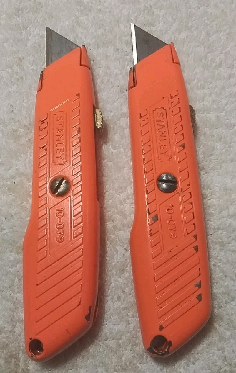 2pc STANLEY 10-179 ORANGE INTERLOCK UTILITY KNIFE 2pc STANLEY 10-179 ORANGE INTERLOCK UTILITY KNIFE