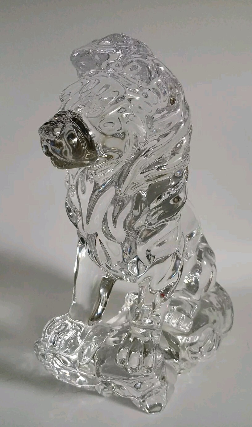 RARE Vintage Made In Germany Crystal Bleikristall Sitting Lion 7.5\