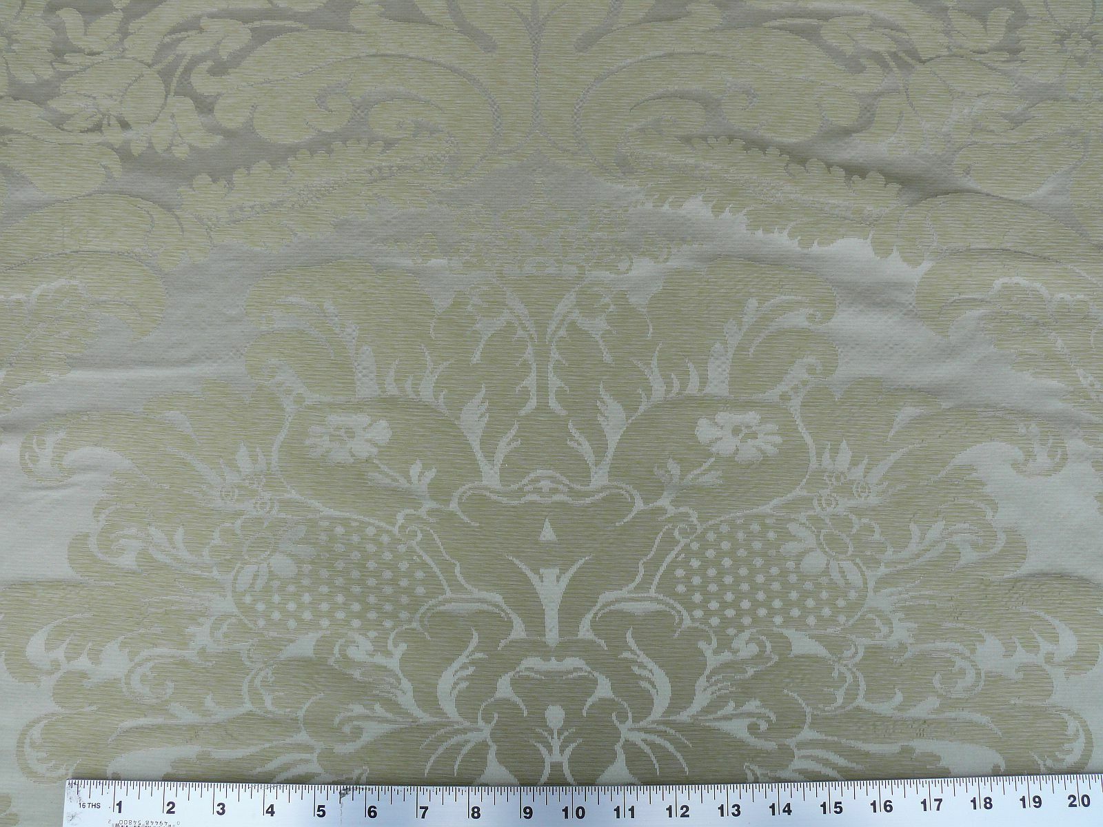 1.9Y OLD WORLD WEAVERS ITALIAN DAMASK SILK GAUFFRE-SEAFOAM MSRP$440/Y