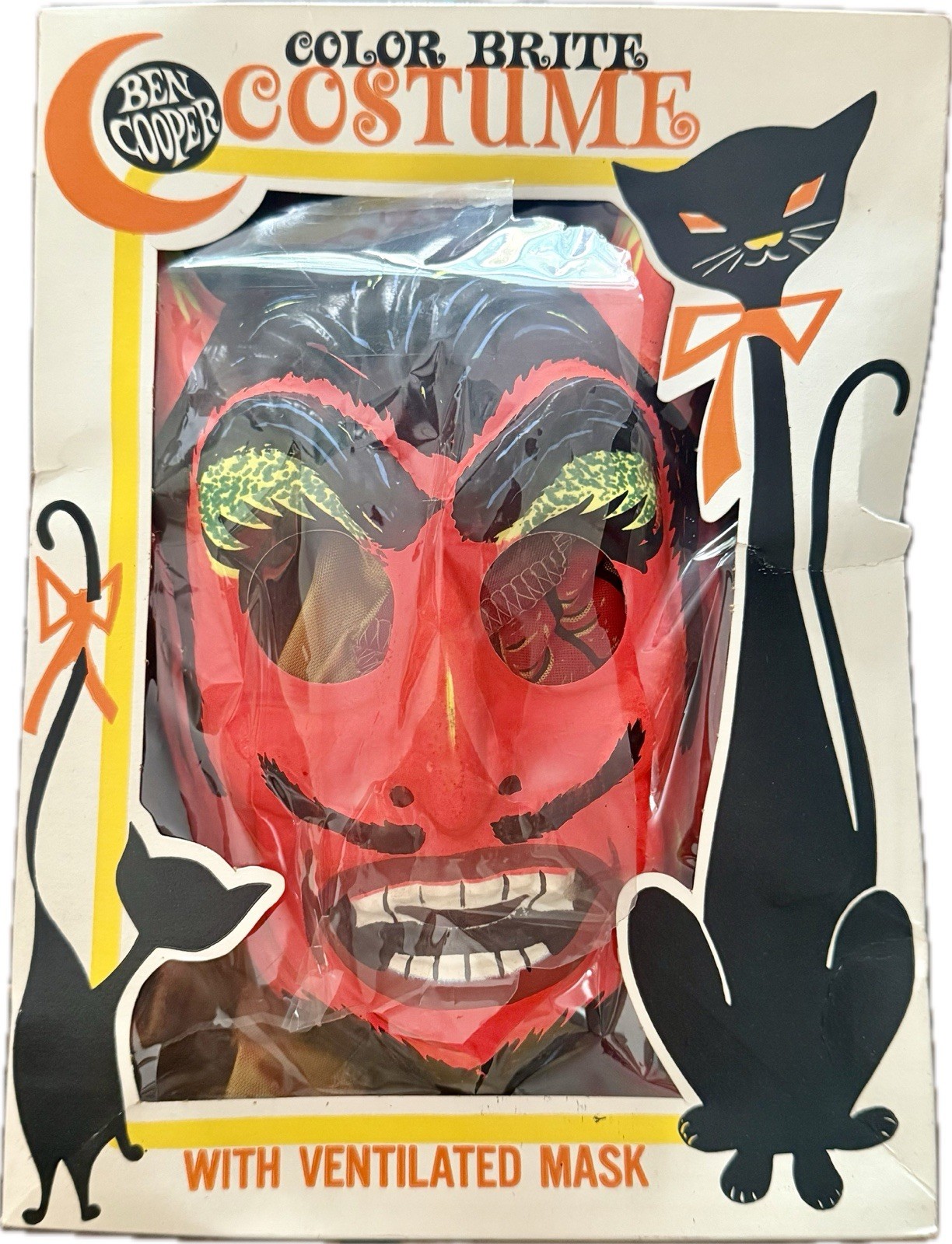 VINTAGE Ben Cooper DEVIL Halloween Costume & Mask in Original Box, RARE HTF