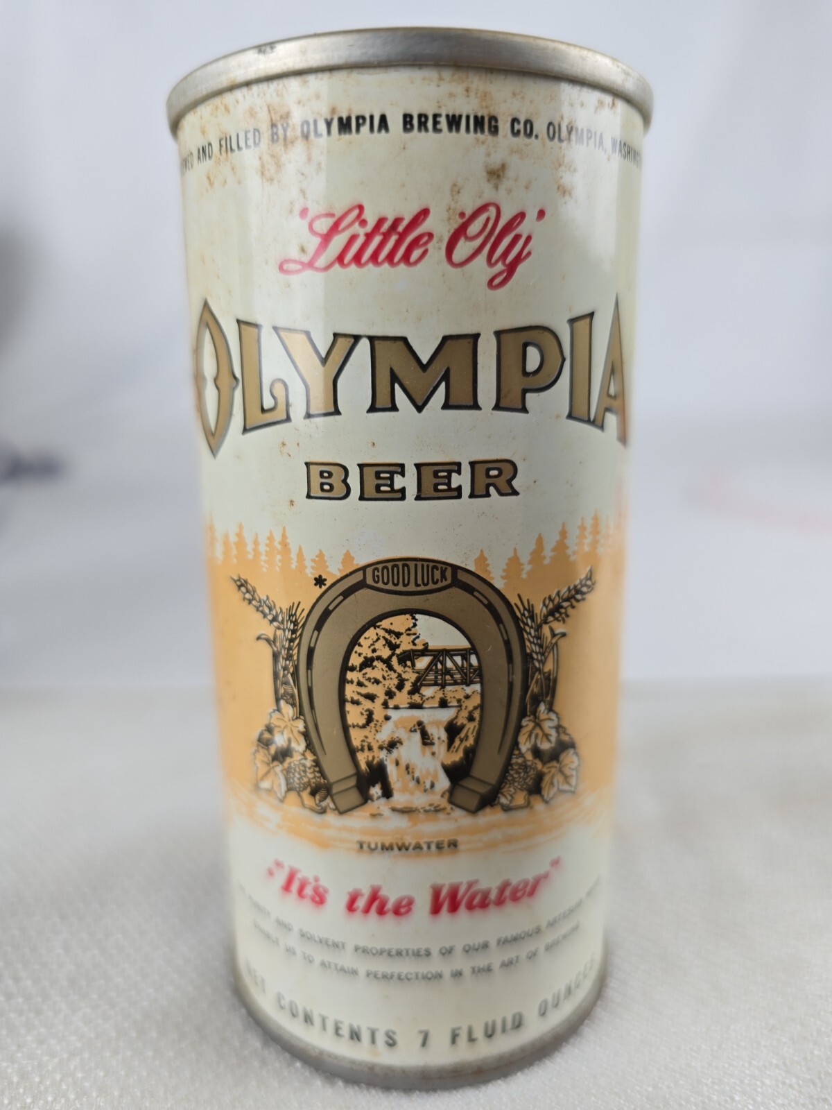 Olympia Little Oly 7 Oz Pull Tab Beer Can Olympia Brewing Co. Olympia WASH (AW)