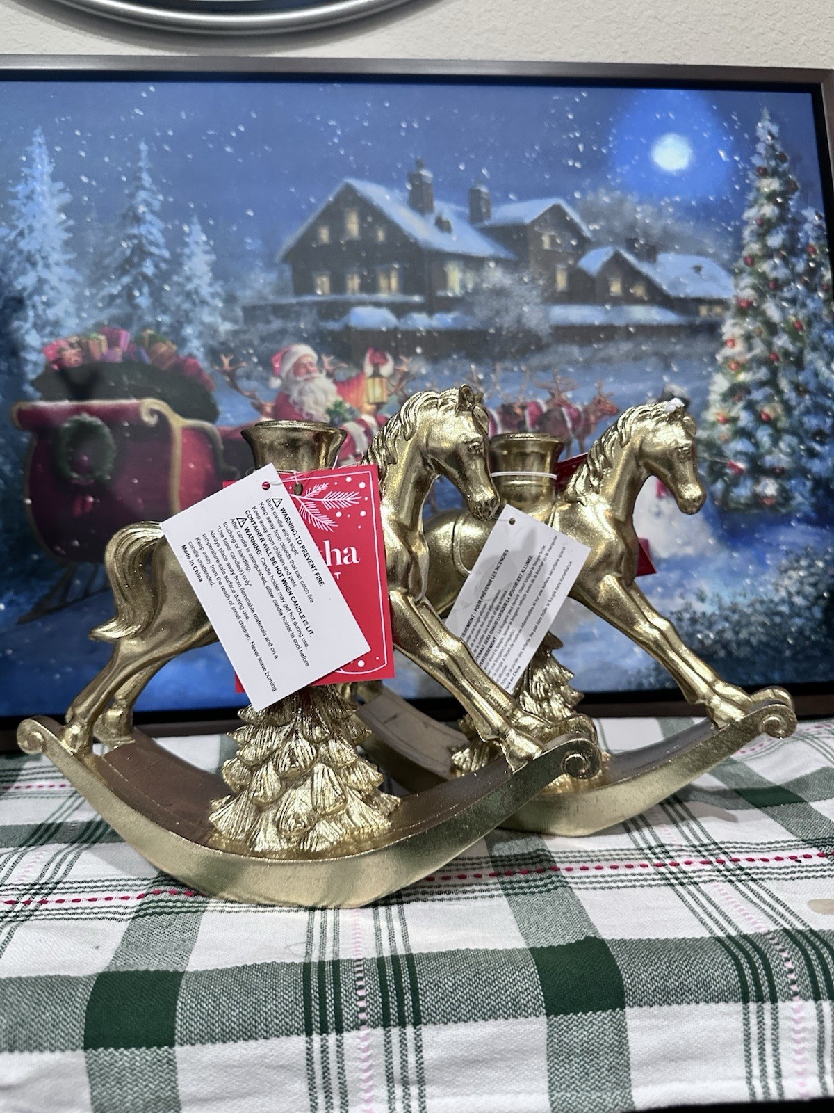 Martha Stewart Christmas Set Of 2 Gold Tone Rocking Horse Taper Candle Holders Martha Stewart Christmas Set Of 2 Gold Tone Rocking Horse Taper Candle Holders