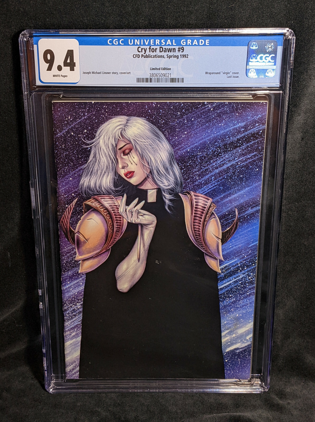 Cry For Dawn # 9 Limited Edition (1992) CGC 9.4. Joseph Michael Linsner Crypt -
