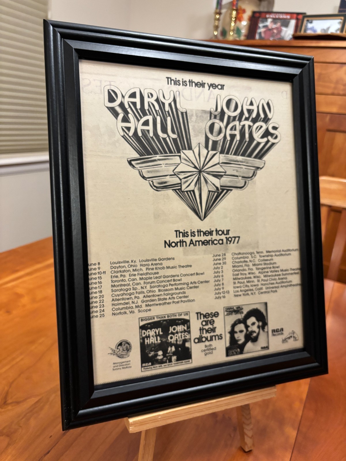 BIG 10x13 FRAMED ORIGINAL DARYL HALL & JOHN OATES \