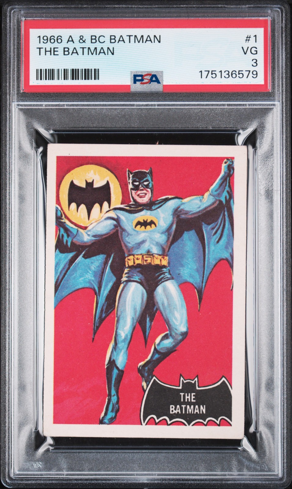 1966 A & BC BATMAN (BLACK BAT ON FRONT) #1 THE BATMAN PSA 3