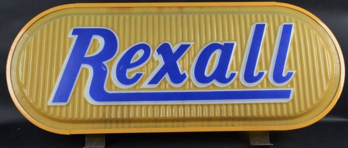 1950s REXALL Drug Store Sign 49 Inches